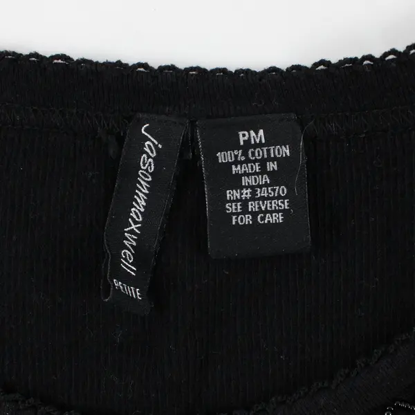 Jason Maxwell Womens Petite Medium Black Beaded Tank Top
