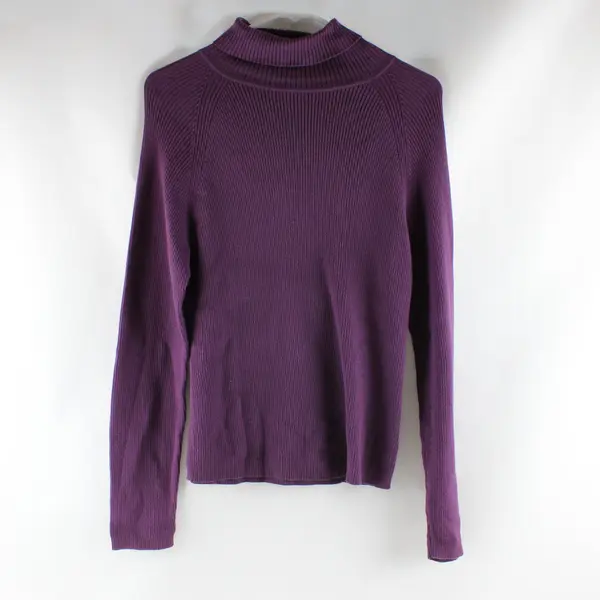 Pria Women's Large Purple Cotton Turtleneck Sweater