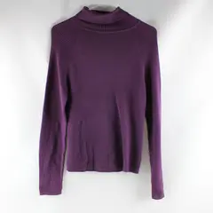 Pria Women's Large Purple Cotton Turtleneck Sweater