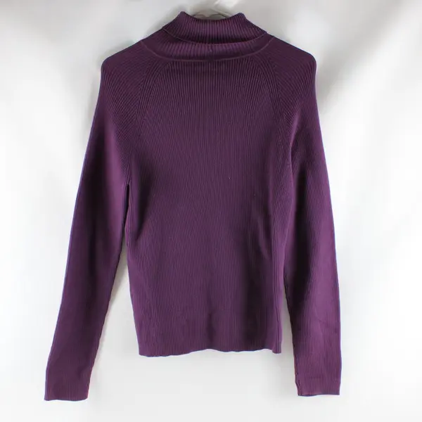 Pria Women's Large Purple Cotton Turtleneck Sweater