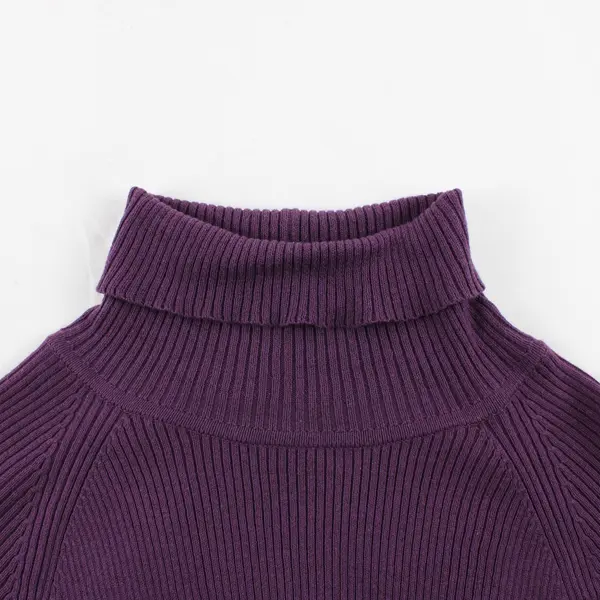 Pria Women's Large Purple Cotton Turtleneck Sweater