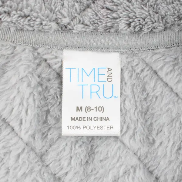 Time and Tru Women's Fuzzy Gray Zip-Up Vest Size M 8-10