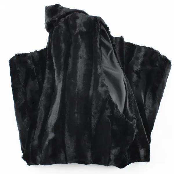 I.N.C. International Concepts Black Faux Fur Snap Vest Women's M