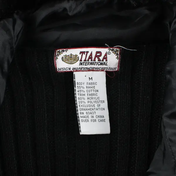 Vintage Tiara International Black Faux Fur Zip-Up Vest Womens Medium