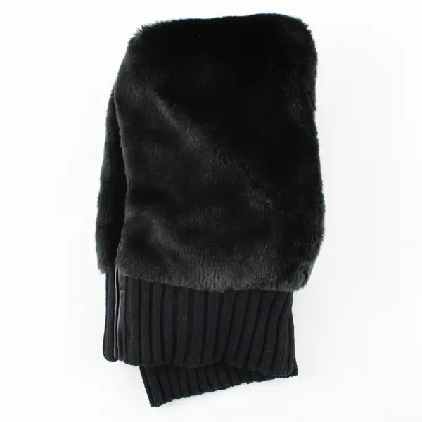 Vintage Tiara International Black Faux Fur Zip-Up Vest Womens Medium