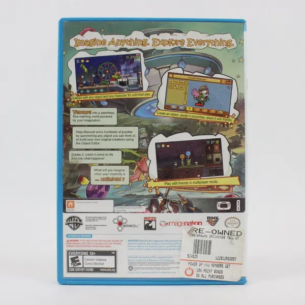 Nintendo Wii U Scribblenauts Unlimited Manual and Case Only NO DISC