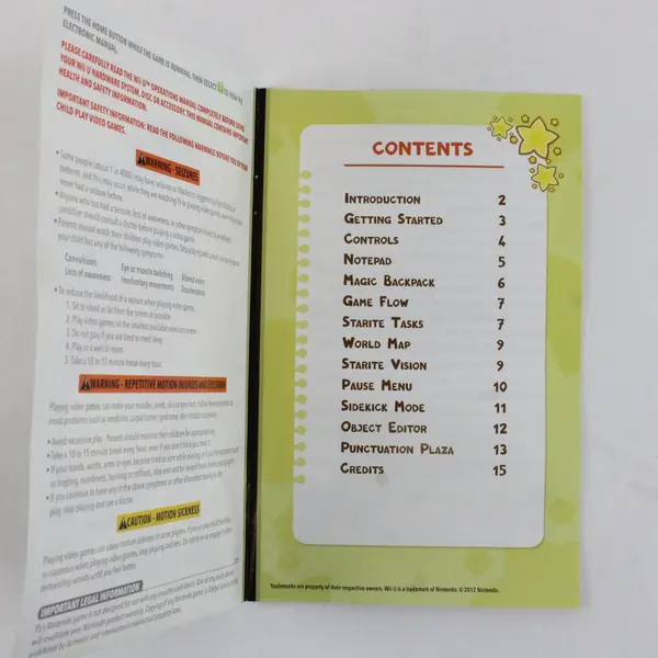 Nintendo Wii U Scribblenauts Unlimited Manual and Case Only NO DISC