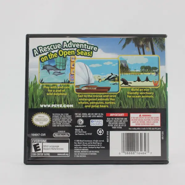 Nintendo DS Petz Rescue Ocean Patrol 2008 Ubisoft Manual and Case ONLY NO GAME