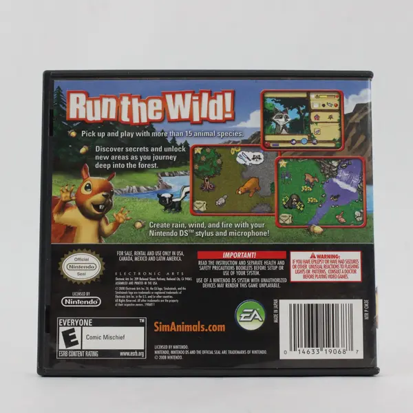 Nintendo DS SimAnimals Case and Inserts ONLY NO GAME