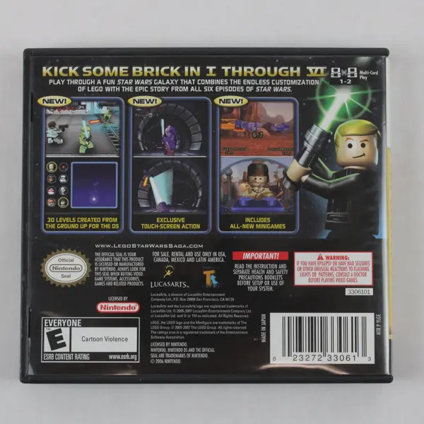 Nintendo DS Lego Star Wars Complete Saga 2006 Manual and Case ONLY NO GAME