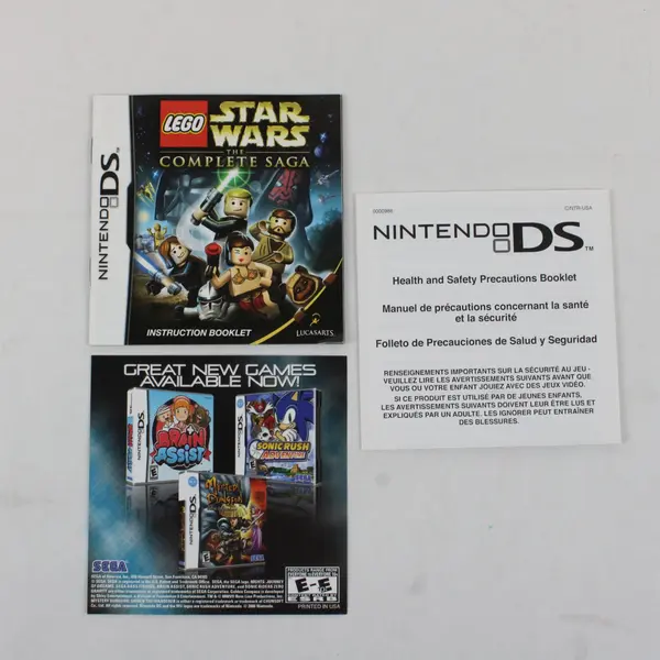 Nintendo DS Lego Star Wars Complete Saga 2006 Manual and Case ONLY NO GAME
