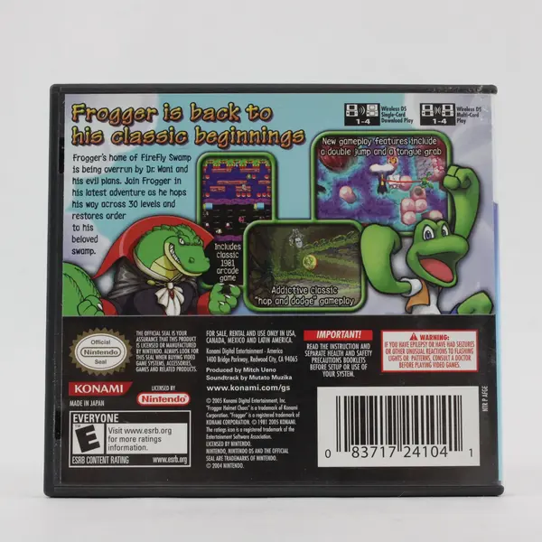 Nintendo DS Frogger Helmet Chaos 2005 Manual and Case ONLY NO GAME