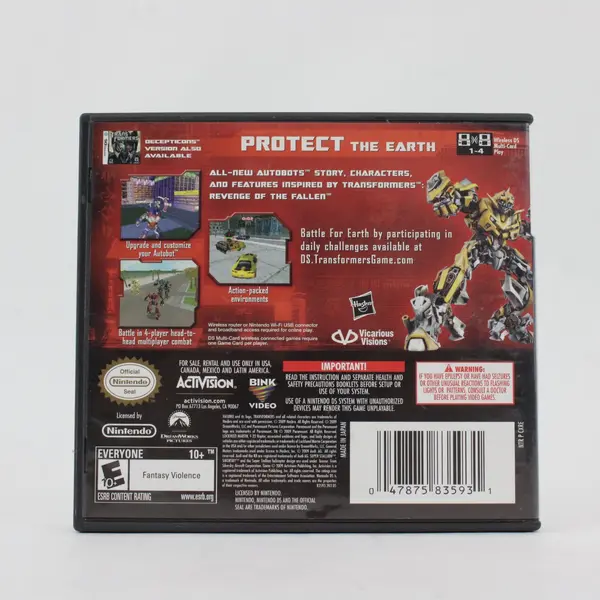 Nintendo DS Transformers Revenge of the Fallen Autobots Version Case Only