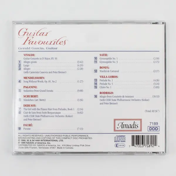 Gerald Garcia Guitar Favourites CD Amadis 7189