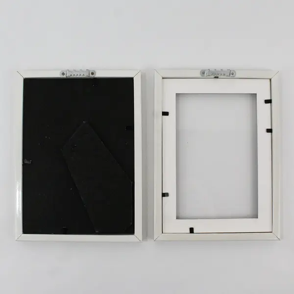 Lot of 2 Matching White Photo Frames with Colored Matting 5.10"x7.12"