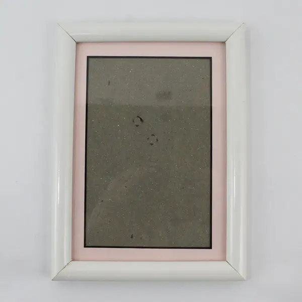 Lot of 2 Matching White Photo Frames with Colored Matting 5.10"x7.12"