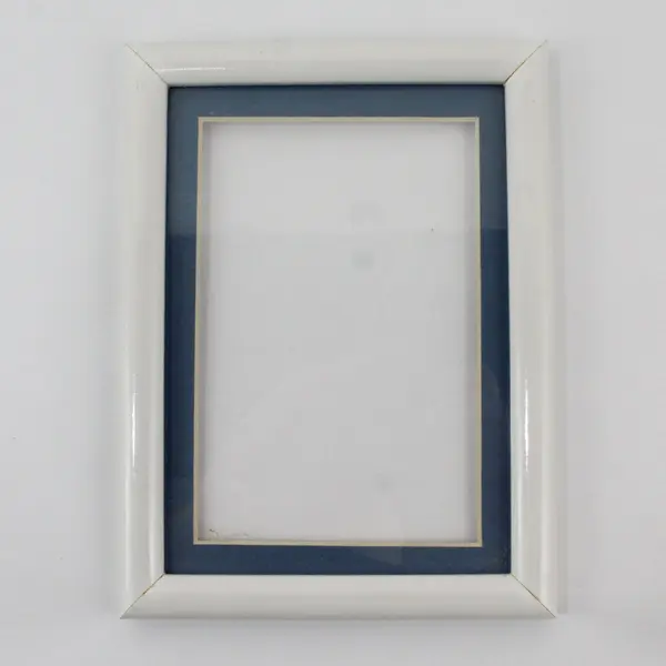 Lot of 2 Matching White Photo Frames with Colored Matting 5.10"x7.12"
