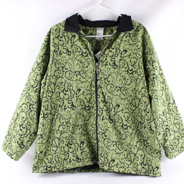 JMS Women's 1X Relaxed Fit Jacket Green Black