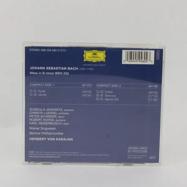 Bach Mass in B Minor 2-CD Set Karajan Berliner Phil Deutsche Grammophon