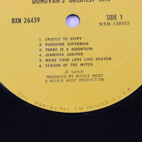 Donovan's  Greatest Hits 12" Vinyl Record