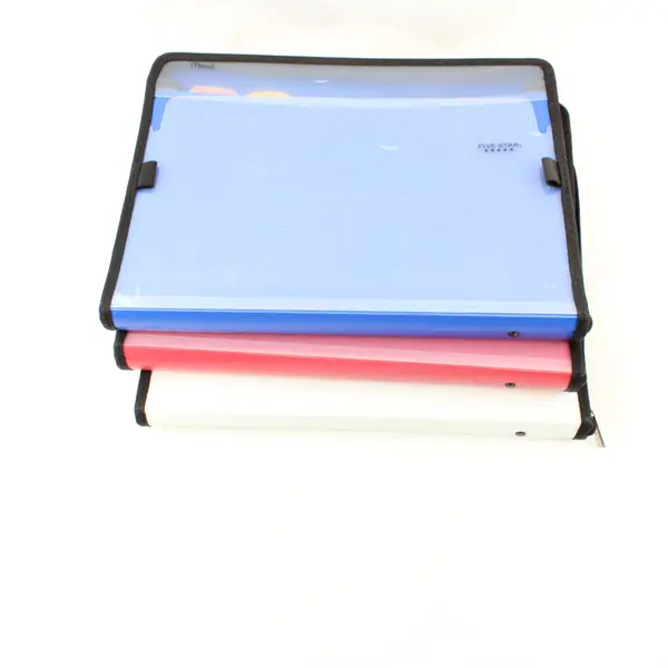Lot of 3 Mead Five Star Zipper File Folders Red White Blue