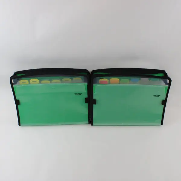 Lot of 2 Mead Five Star Zipper File Folders Green