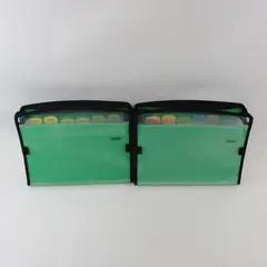 Lot of 2 Mead Five Star Zipper File Folders Green
