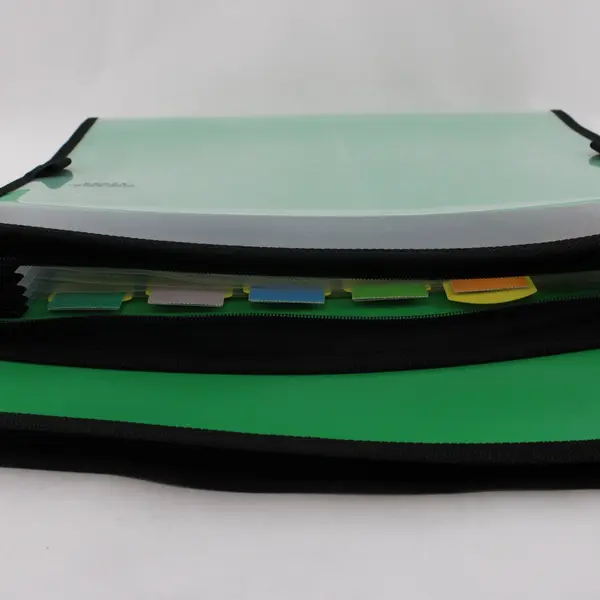 Lot of 2 Mead Five Star Zipper File Folders Green