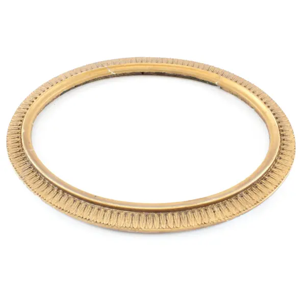 Empty Vintage Ornate Gold-Finished Wood Oval Photo Frame, 7.8"x9.8" 