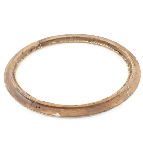Empty Vintage Ornate Gold-Finished Wood Oval Photo Frame, 7.8"x9.8" 