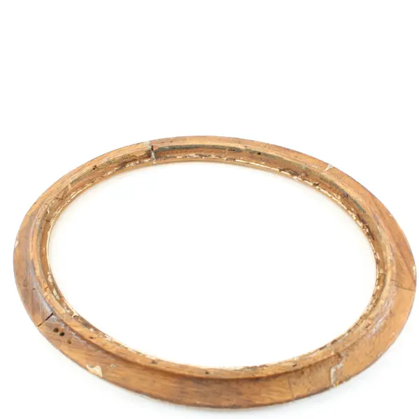 Empty Vintage Ornate Gold-Finished Wood Oval Photo Frame, 7.8"x9.8" 