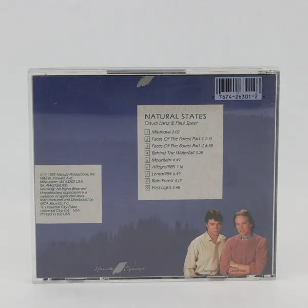 Natural States David Lanz and Paul Speer Music CD 1985 Narada Productions Inc