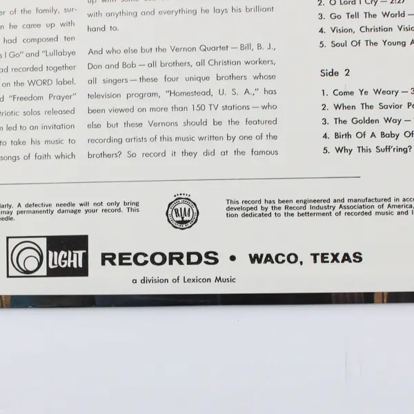 The Vernons Sing A New Song 12" Vinyl Record