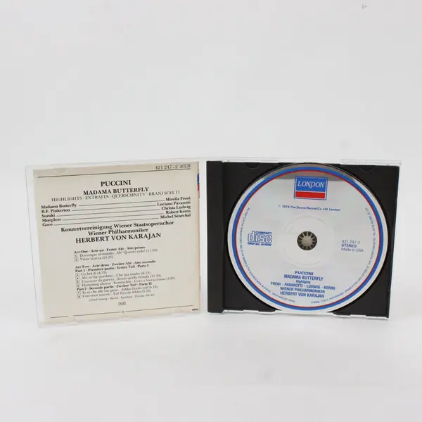 Puccini Madama Butterfly Highlights CD Freni Pavarotti Herbert von Karajan