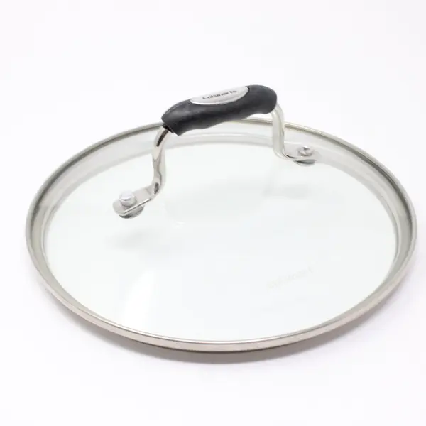 Cuisinart Replacement Clear Glass Lid Black Handle Silver Band