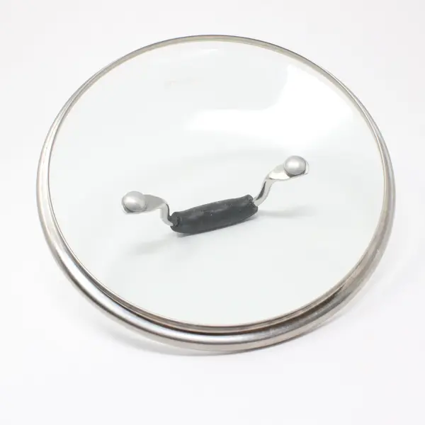 Cuisinart Replacement Clear Glass Lid Black Handle Silver Band