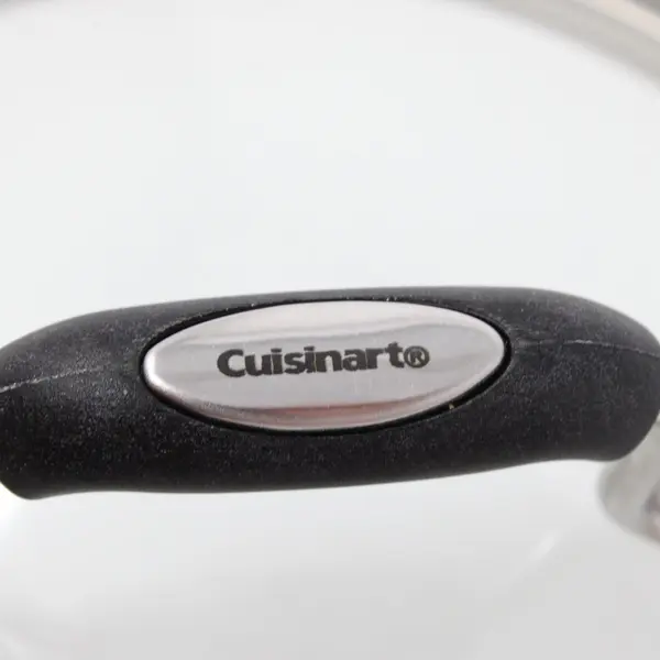 Cuisinart Replacement Clear Glass Lid Black Handle Silver Band