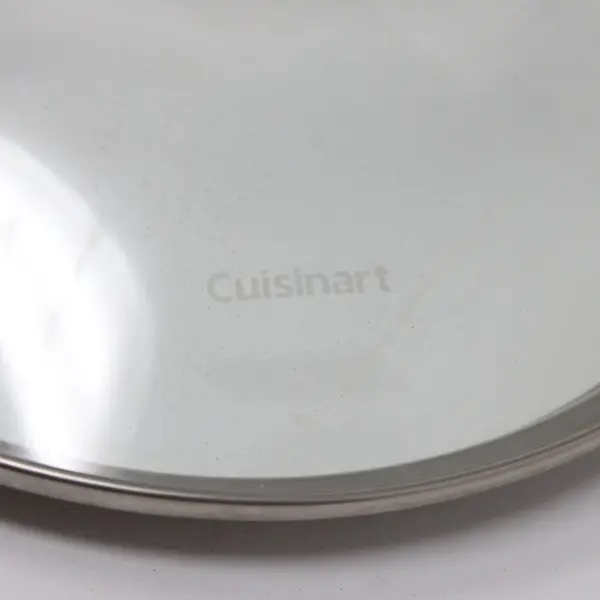 Cuisinart Replacement Clear Glass Lid Black Handle Silver Band
