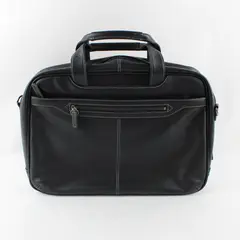 Levenger Black Faux Leather 16in Laptop Luggage Bag Briefcase Travel Case