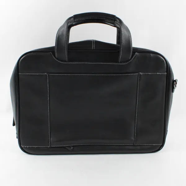 Levenger Black Faux Leather 16in Laptop Luggage Bag Briefcase Travel Case