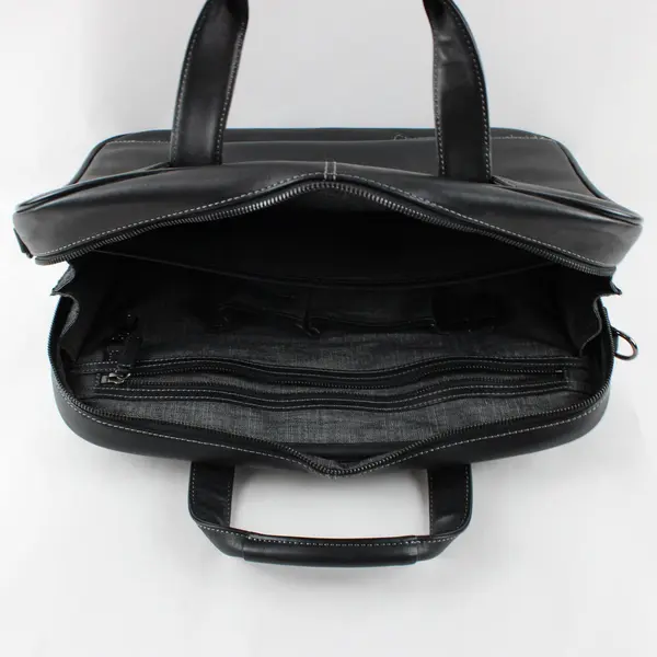 Levenger Black Faux Leather 16in Laptop Luggage Bag Briefcase Travel Case