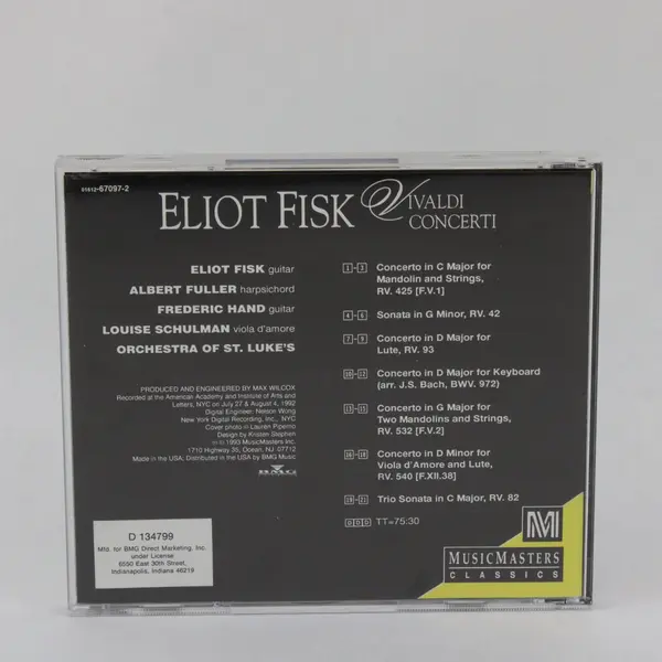 Eliot Fisk Vivaldi Concerti Other Works Orchestra of St. Luke's CD 1993