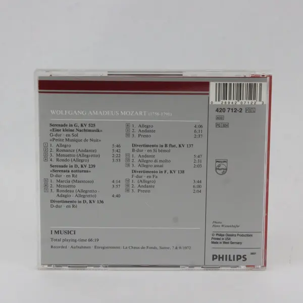 Mozart Eine Kleine Nachtmusik: Serenata Notturna I Musici (CD, Philips)