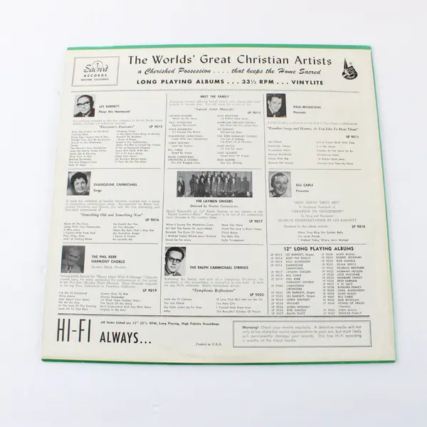Sacred Records LP 9014 Meet the Family A Sacred Artist Musicale Vinyl