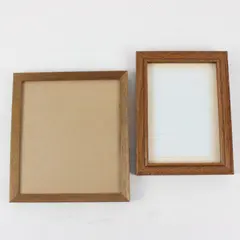 Lot of 2 Vintage Brown Wooden Wall-Hanging Picture Frames 5x7 and 6.5x7.5