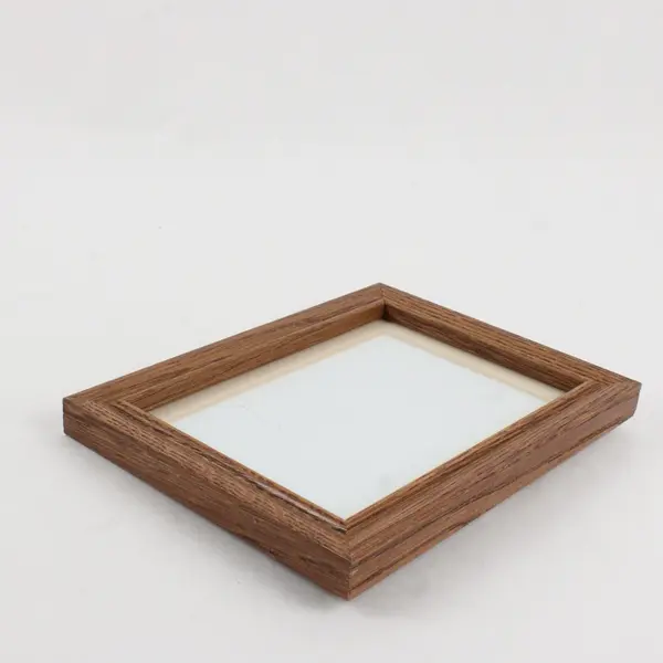 Lot of 2 Vintage Brown Wooden Wall-Hanging Picture Frames 5x7 and 6.5x7.5