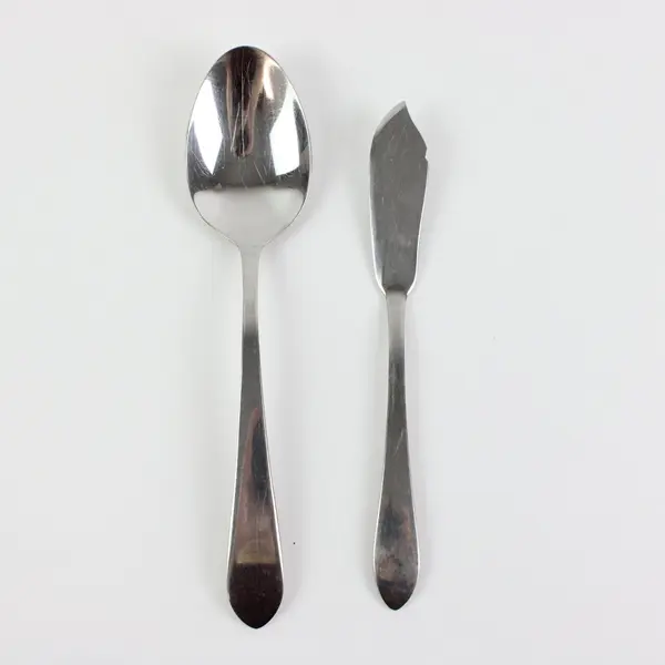 Lot of 2 International Silver Stainless Butter Knife Soup Spoon