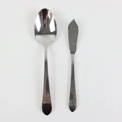 Lot of 2 International Silver Stainless Butter Knife Soup Spoon