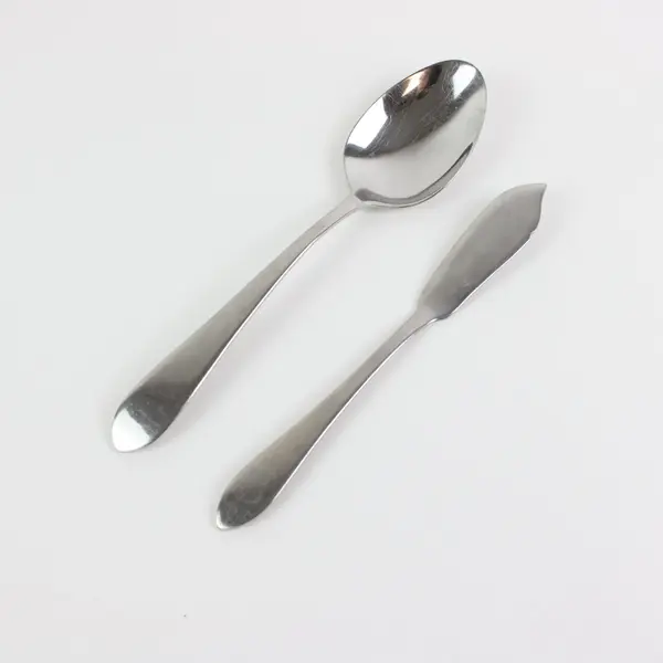Lot of 2 International Silver Stainless Butter Knife Soup Spoon