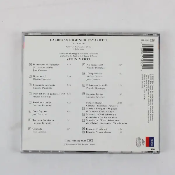 Carreras Domingo Pavarotti in Concert Zubin Mehta CD 1990